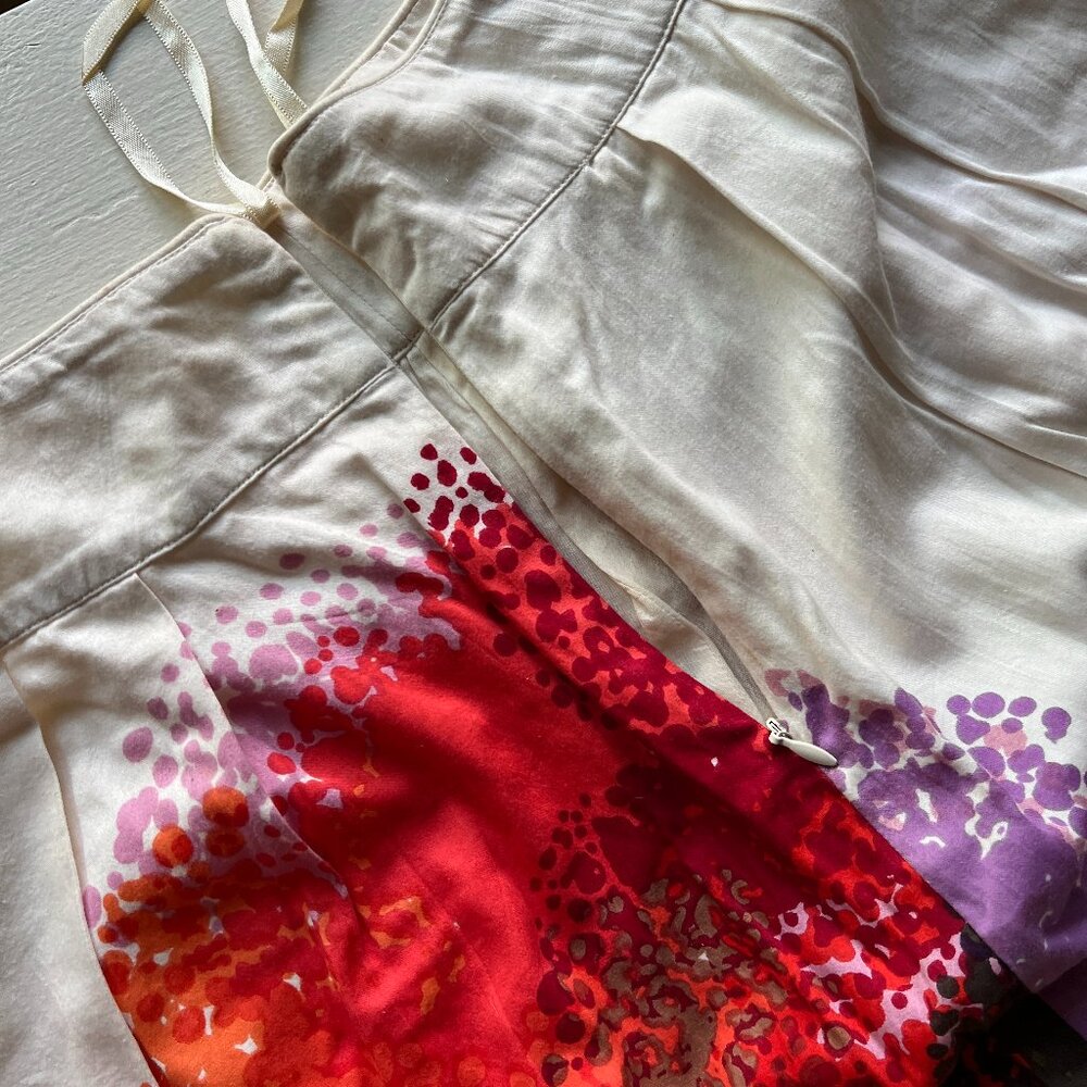 Anthropologie Painterly Skirt with flat pleats and ruffle petticoat underneath - Picture 4 of 8